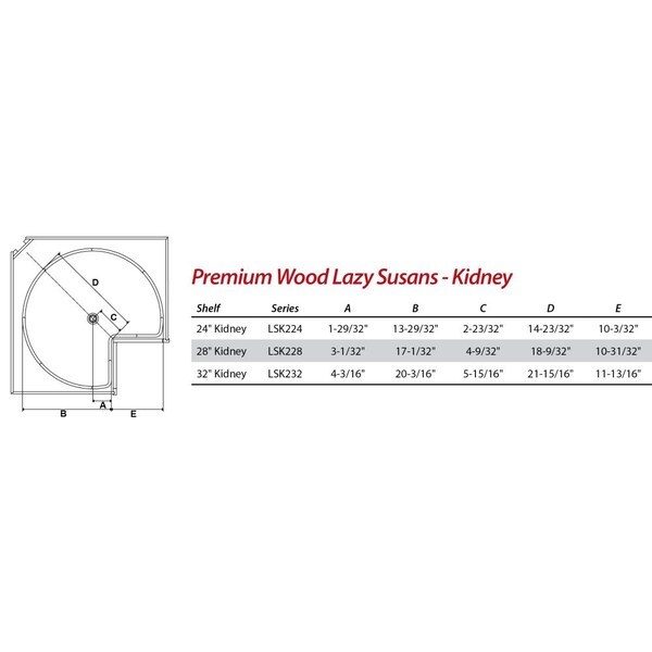 24 Kidney Two-Shelf Wood Lazy Susan Set